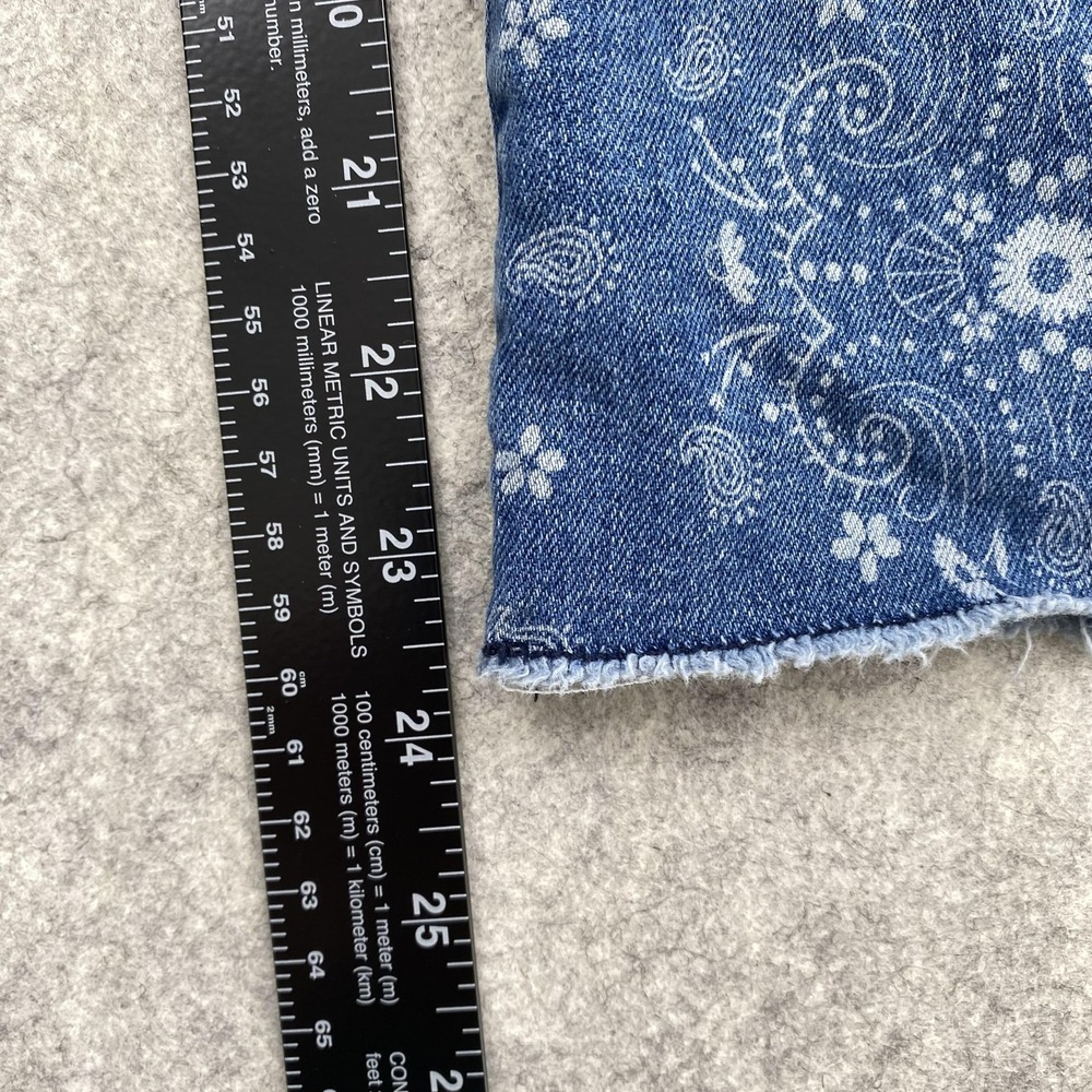 Levi Strauss Signature Wide Leg Jeans Girls 10 23x24 Blue Paisley Print Stretch - Picture 5 of 14